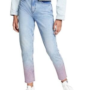 GAP Mom Jeans Teen Big Kid Size 16 / Women XS RARE Pink Bottom EUC